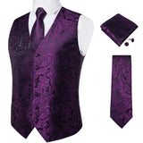 Joior Black Paisley Blue Suit Vest Neck Tie Set Pocket Square Cufflinks Men's Wedding Waistcoat Luxury Tuxedo Vests Men Gilet