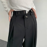 Joior Black Suit Pants Men Oversized Fashion Social Mens Dress Pants Korean Loose Straight Wide Leg Pants Mens Office Formal Trousers