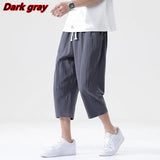 Joior Summer Casual Pants Men's Wild Cotton and Linen Loose Linen Pants Korean Style Trend Nine-point Straight Trousers