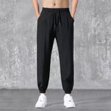 Joior Men's Summer Thin Ice Silk Quick Dry New Loose Sports Trend All Tie Feet Casual Pants Sweatpants 90s Vintage Clothes