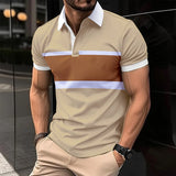 Summer Best-Selling Men's Polo Shirt Lapel Printed Men's Clothing Stripes Polo Shirt Casual Sports Men's Shirt