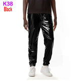 Joior Mens Shiny Silver Metallic Jogger Sweatpants Hip Hop Wet Look Trousers Men Club Party Festival Prom Streetwear Pantalones Hombre