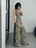 Joior Women's Ins Snake Print Design Pants Cool Girl High Waisted Fashion Loose Bottoms Female Straight Retro Y2K Edge Trousers