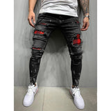 Joior Fashion Street Style Ripped Skinny Jeans Men Vintage Wash Solid Denim Trouser Mens Casual Slim Fit Pencil Denim Pants