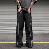 Joior Oversized Black Sweatpants Men Side Stripe Basic Cargo Pants Lady Y2K Streetwear Baggy Jogger Men Women Casual Korean Fashion