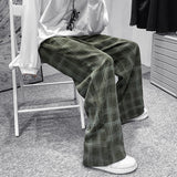 Joior Autumn Corduroy Pants Men Fashion Retro Casual Plaid Pants Men Streetwear Hip Hop Loose Straight Trousers Male Large Size S-5XL