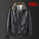 Mens PU Jacket Warm Thick Coats Winter Autumn Fur Collar Leather Jacket Male Fashion Casual Big Size