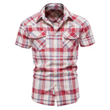 Joior 100% Cotton Plaid Shirt Men Fashion Brand Quality Short Sleeve Checkered Shirt Man Social Business Summer Men Clothing