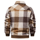 Joior Mens Flannel Plaid Sherpa Fleece Lined Winter Jacket Turn Down Collar Thicken Warm Casual Shirt Jackets Coats Men