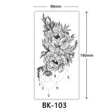 Joior Black Flower Tattoo Sketch Tattoo Sticker  Rose Blossom Tattoo Temporary Waterproof