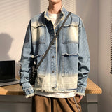 Joior Denim Jackets Men Spliced Washed Y2k Clothes Vintage Streetwear Unisex S-3XL Teens Fashion Clothing Gradient Chaquetas All-match