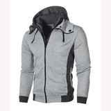 Joior Men Hoodie Coats Autumn Winter Double Zip Pocket Long Sleeve Zip Cardigan Sweatshirt Male