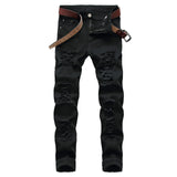 Joior Men's Ruined Hole Denim Jeans Hip Hop High Street Trousers Brand Silm Straight Ripped Pants Male Large Size