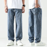 Baggy Pants Men Wide Leg Jeans Light Blue Straight Cut  Loose Fit Men's Clothing Oversize Jeans Men Kpop Jeans Quality New