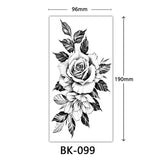 Joior Black Flower Tattoo Sketch Tattoo Sticker  Rose Blossom Tattoo Temporary Waterproof