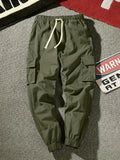 Trendy Solid Cargo Pants, Men's Solid Multi Flap Pocket Trousers, Loose Casual Outdoor Pants, Men's Work Pants Outdoors