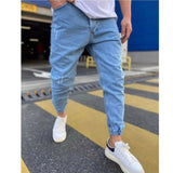 Joior Men's Fashion Leggings Jeans Solid Color Leisure Sports Elastic Cotton Pants 2024 Spring And Autumn High Quality Men's Wear