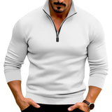 Joior New Fall Winter Men Sweater Casual Solid Color Long Sleeve Zipped Stand Collar Top Warm Men's Clothing Promotion