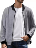 Joior Men's Spring and Autumn Lightweight Waffle Casual Jacket with Pockets University College Bomber Jacket Jacket with Zipper