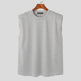 Joior Casual Fashion Style Tops New Men Loose Design Tank Tops Streetwear All-match Stripe Shoulder Pad Sleeveless Vests S-5XL