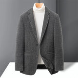 Joior High-quality Thousand-bird Check Double-sided Woolen Coat for Men Korean Casual Suit Collar Short Casual Woolen Coat  Blazers