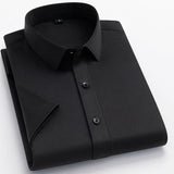 Joior Basic Men's Dress Shirts Short Sleeve Social Business Work Bule Pink Smart Casual Wrinkle Resistant Tops