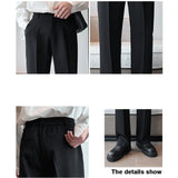 Joior Spring Summer Men Suit Pants Wide Leg Long Drape Trousers Fashion Streetwear Clothing Solid Stretch Waist Oversize Pants Black