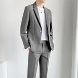 Joior S-5XL High Quality Men's Suit Gentlemen Simple Business Casual Fit Suits 2 Pieces Set Classic Solid Color Jacket Blazer Pants