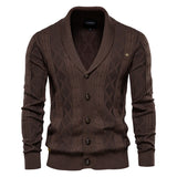 Joior Cotton Argyle Cardigan Men Casual Single Breasted Solid Color Business Mens Cardigans New Winter Fashion Sweater Man