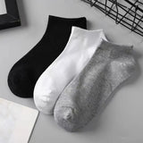 Joior 5 Pairs Unisex Socks Low Cut Breathable Business Boat Sock Solid Color Comfortable Ankle Casual White Black Summer Men Business