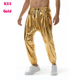 Joior Mens Shiny Silver Metallic Jogger Sweatpants Hip Hop Wet Look Trousers Men Club Party Festival Prom Streetwear Pantalones Hombre