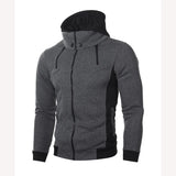 Joior Men Hoodie Coats Autumn Winter Double Zip Pocket Long Sleeve Zip Cardigan Sweatshirt Male