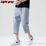 Joior Summer Casual Pants Men's Wild Cotton and Linen Loose Linen Pants Korean Style Trend Nine-point Straight Trousers