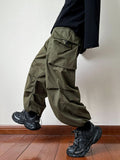 Joior Black Men's Pants Oversize Pants High Street Fashion Plush Knickerbockers American Straight Charging Overalls