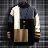 American Retro Sweater High Street Stars Jumper Men Autumn Winter Loose Casual Grunge Japanese O-neck Knitted Pullover