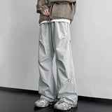 Joior 2024 Spring Straight Casual Pants For Men Wide Leg Solid Color Cargo Pants Elastic Waist Harajuku Men's Pants