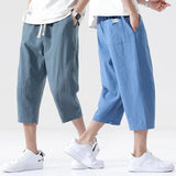 Joior Summer Casual Pants Men's Wild Cotton and Linen Loose Linen Pants Korean Style Trend Nine-point Straight Trousers