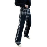 Joior 2024 Fashion Elegant Plaid Splicing Design Casual Pants Men's Trendy High Street Original Straight Tube Trousers