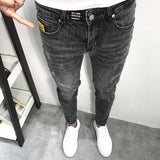 Joior Spring Autumn Kpop Fashion Men's Denim Jeans Casual Slim Long Pants Korean Solid Black Boyfriend Designer Luxury Jeans