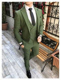 Joior Latest Coat Pant Designs Green Men Suit Slim Fit 3 Piece Tuxedo Groom Style Suits Custom Prom Party Blazer Terno