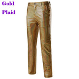 Joior Mens Dancer Stage Pants Gold Silver Rainbow Plaid Sequin Trousers Men Disco Festival Christmas Party Prom Pantalones Hombre 3XL