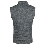 Joior Autumn and Winter Men's Knitted Velvet Fashion Casual Top Zipper Vest Sleeveless High Neck Fleece Solid Color Men's Wear