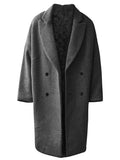 Joior Autumn Winter Loose Casual Grey Black Soft Warm Woolen Cocoon Coat Men Lapel Double Breasted Korean Fashion