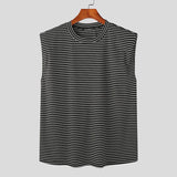 Joior Casual Fashion Style Tops New Men Loose Design Tank Tops Streetwear All-match Stripe Shoulder Pad Sleeveless Vests S-5XL