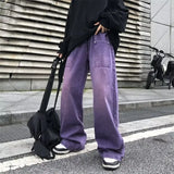 Joior Purple Jeans for Men Spring and Autumn Straight Loose Trousers Oversize Casual Wide Leg Pants High Street Fashion Male Clothing