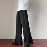 Joior 2024 Fashion Spring Autumn Men Split High Waist Trousers Male Long Thin Solid Color Pant Men's Casual Straight Suit Pants