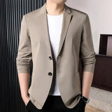 Joior Chic Men Business Coat Soft Men Suit Jacket Smooth Plus Size Business Trip Sunscreen Suit Jacket  Daily Wear