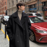 Joior Winter High Quality Woolen Trench Coats Men Korean Style Luxury Male Casual Trenchcoat Men's Streetwear Gray/Khaki/Black