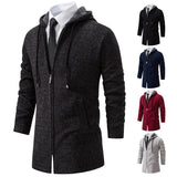 Joior Autumn Winter Men's Fashion Overcoat Sweater Cardigan New Velvet Padded Casual Jacket Male Hoodies Korean Jumper Zip Trench Coat