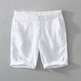 Joior Pure Linen Shorts for Men Summer New Fashion Solid White Loose Holiday Shorts Man Casual Plus Size Button Fly Short Pants